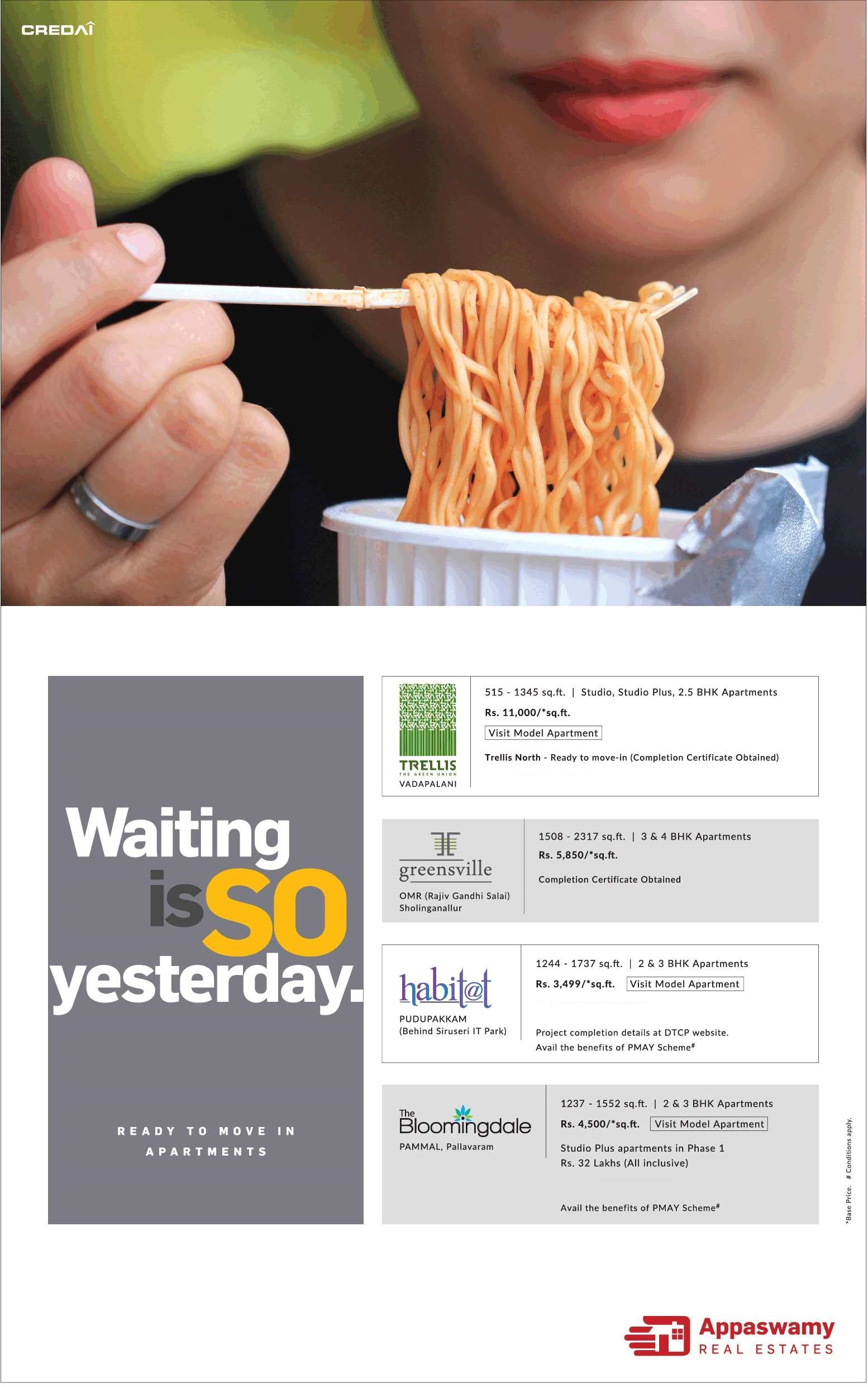 Book ready to move in apartments at Appaswamy Project in Chennai Update